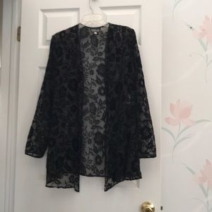 Black Floral Sheer Cover Up